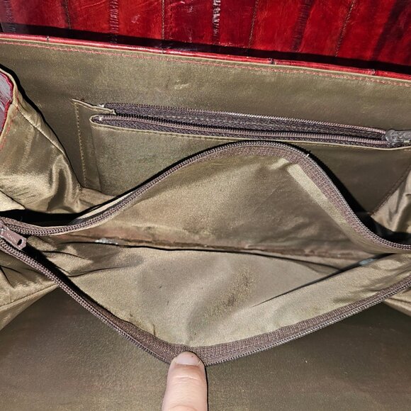 Burgundy eel skin purse - Picture 4 of 4